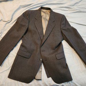 Men's Givenchy Sport Coat 40R - Charcoal w White Pinstripe, 2-Button